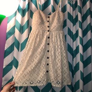 button up lace dress